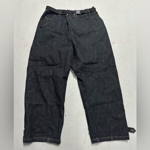 Sundae School Unisex Hanbok Denim Pants Jeans XL Belted Barrel Carpenter